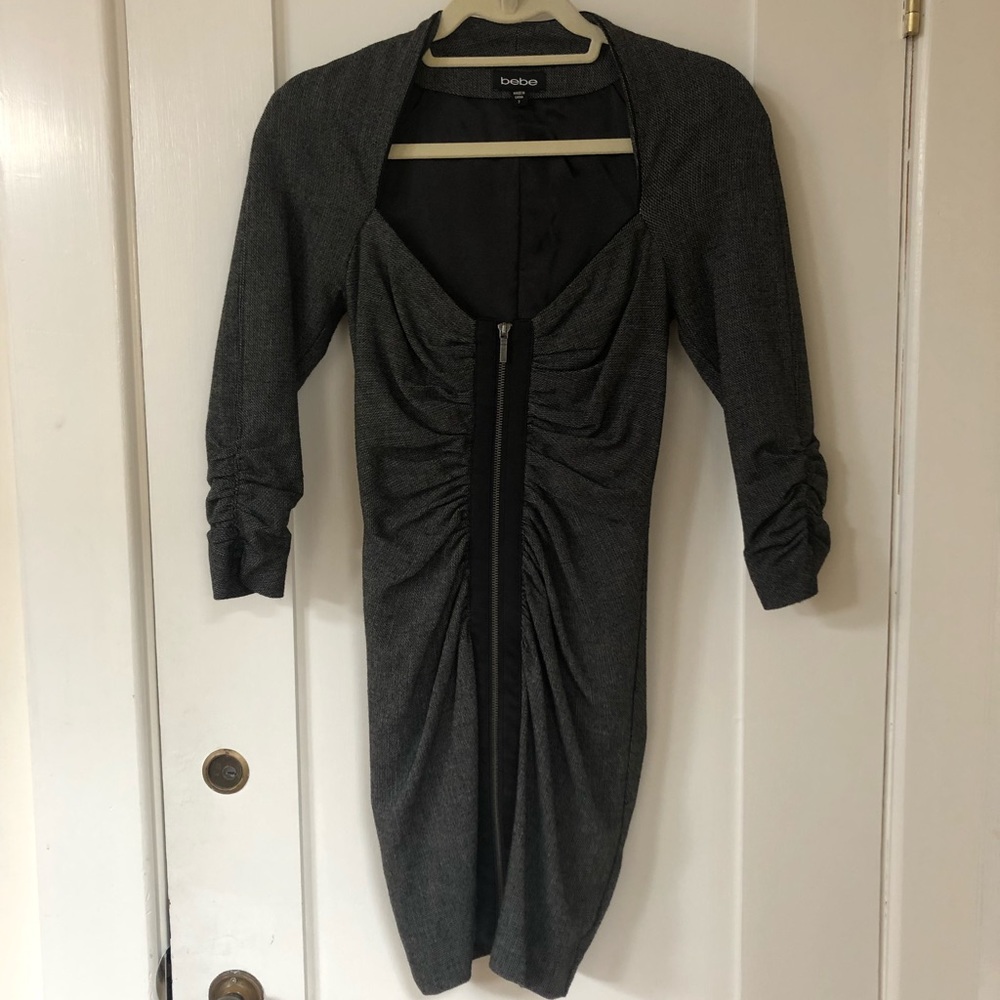 Bebe Front Zipper bodycon Dress